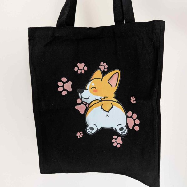 Grafika torba Corgi czarna