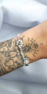 Grafika bransoletki, handmade, kamienie naturalne, koraliki szklane, afirmacja